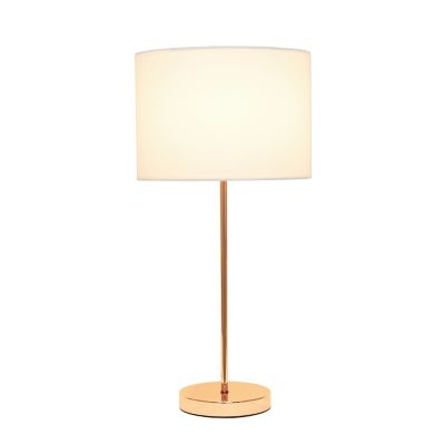 Image showing  22.4 in. H Stick Lamp with Fabric Shade, Rose Gold