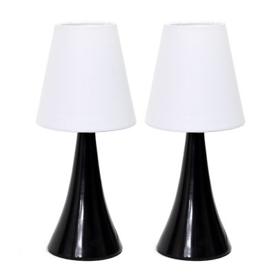 Image showing  11.42 in. H Valencia Colors Mini Touch Table Lamps with Fabric Shades, 2-Pack
