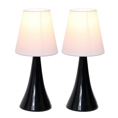 Image showing  11.42 in. H Valencia Colors Mini Touch Table Lamps with Fabric Shades, 2-Pack