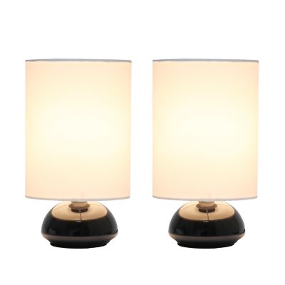 Image showing  9 in. H Gemini Colors Mini Touch Table Lamps with Fabric Shades, 2-Pack