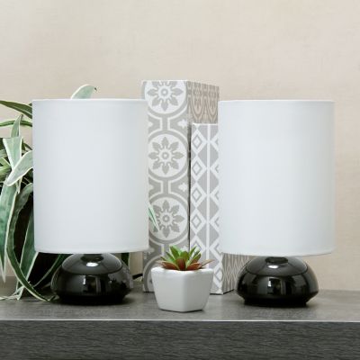 Image showing  9 in. H Gemini Colors Mini Touch Table Lamps with Fabric Shades, 2-Pack