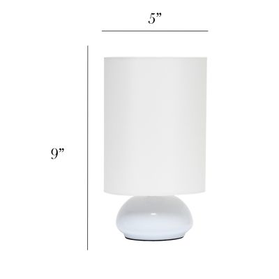 Image showing  9 in. H Gemini Colors Mini Touch Table Lamps with Fabric Shades, White, 2-Pack