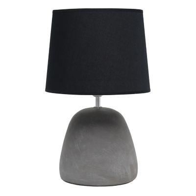 Image showing  16.5 in. H Round Concrete Table Lamp, Black