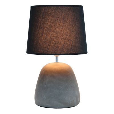 Image showing  16.5 in. H Round Concrete Table Lamp, Black