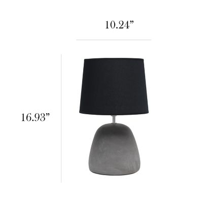 Image showing  16.5 in. H Round Concrete Table Lamp, Black