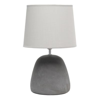 Simple Designs 16.5 in. H Round Concrete Table Lamp, Gray