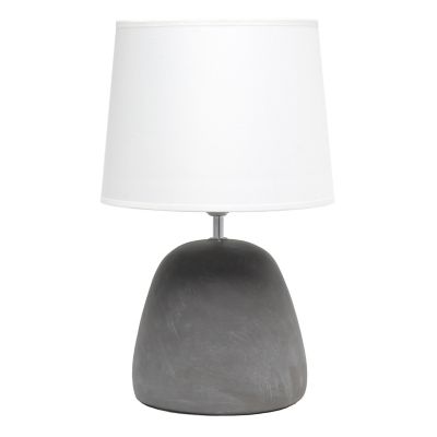 Image showing  Round Concrete Table Lamp, 16.5 in., White