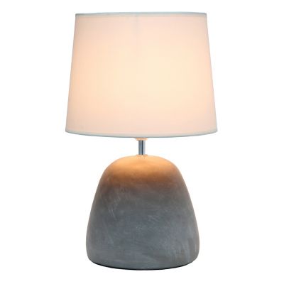 Image showing  Round Concrete Table Lamp, 16.5 in., White