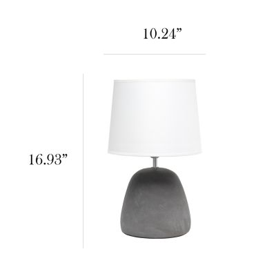 Image showing  Round Concrete Table Lamp, 16.5 in., White
