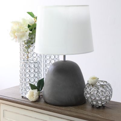 Image showing  Round Concrete Table Lamp, 16.5 in., White