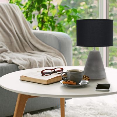 Simple Designs 14.2 in. H Pinnacle Concrete Table Lamp