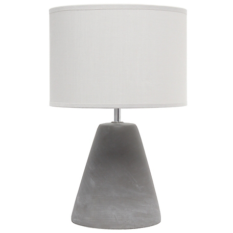 Simple Designs 14.2 in. H Pinnacle Concrete Table Lamp, Gray