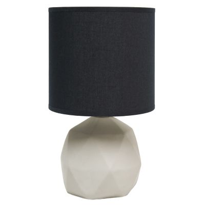 Image showing  Geometric Concrete Table Lamp, 10.6 in., Gray/Black