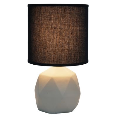 Image showing  Geometric Concrete Table Lamp, 10.6 in., Gray/Black