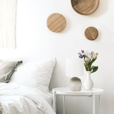 Simple Designs Geometric Concrete Lamp, 10.6 in., White