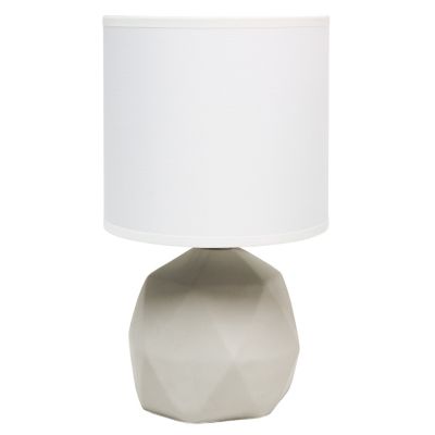 Image showing  Geometric Concrete Lamp, 10.6 in., White
