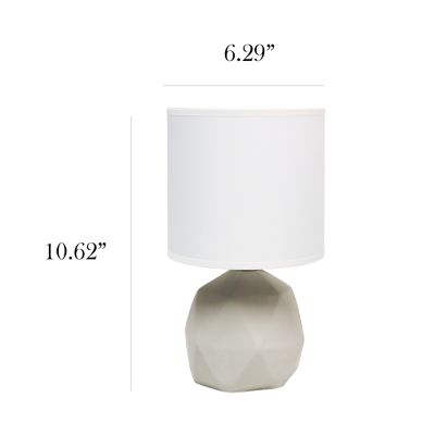 Image showing  Geometric Concrete Lamp, 10.6 in., White