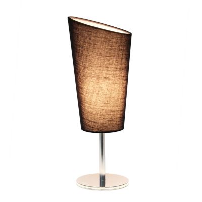 Image showing  12.6 in. H Mini Table Lamp with Angled Black Fabric Shade