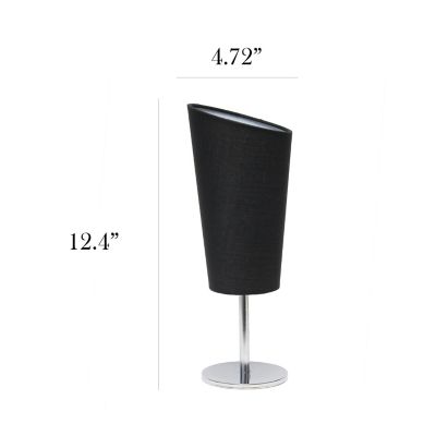 Image showing  12.6 in. H Mini Table Lamp with Angled Black Fabric Shade