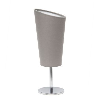 Image showing  12.6 in. H Mini Table Lamp with Angled Gray Fabric Shade