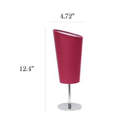 Image showing  12.6 in. H Mini Table Lamp with Angled Fabric Shade, Pink