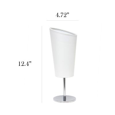 Image showing  12.6 in. H Mini Table Lamp with Angled Fabric Shade, White