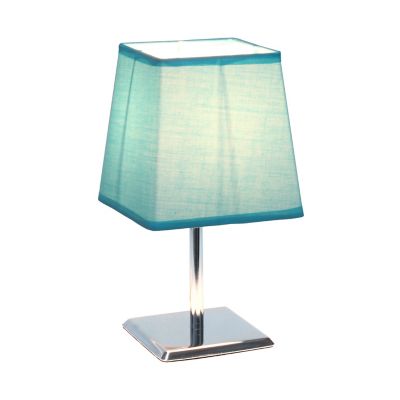 Image showing  9.7 in. H Mini Table Lamp with Squared Empire Fabric Shade, Blue