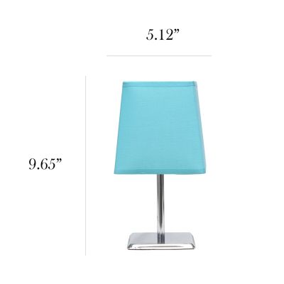 Image showing  9.7 in. H Mini Table Lamp with Squared Empire Fabric Shade, Blue