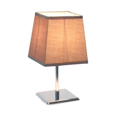Image showing  9.7 in. H Mini Table Lamp with Squared Empire Fabric Shade, Gray