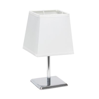 Image showing  9.7 in. H Mini Table Lamp with Squared Empire Fabric Shade, White