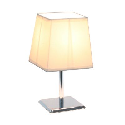 Image showing  9.7 in. H Mini Table Lamp with Squared Empire Fabric Shade, White