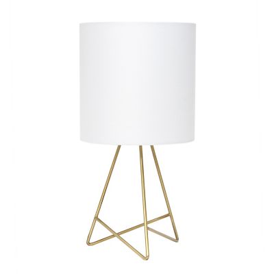 Image showing  13.5 in. H Down to the Wire Table Lamp with Fabric Shade, Gold