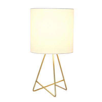 Image showing  13.5 in. H Down to the Wire Table Lamp with Fabric Shade, Gold