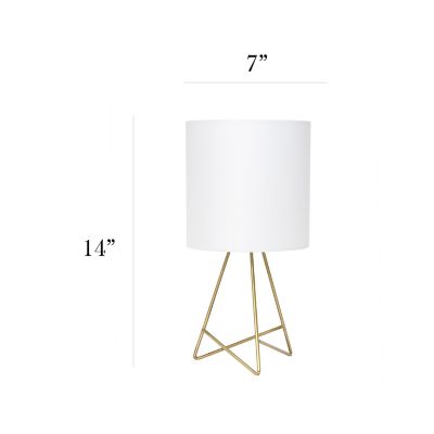 Image showing  13.5 in. H Down to the Wire Table Lamp with Fabric Shade, Gold