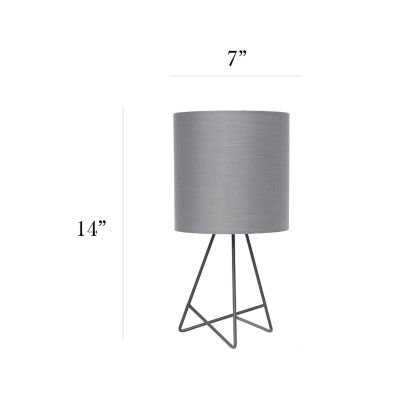 Image showing  13.5 in. H Down to the Wire Table Lamp with Fabric Shade, Gray