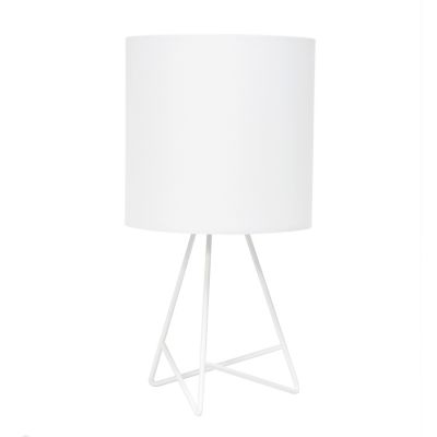Image showing  13.5 in. H Down to the Wire Table Lamp with Fabric Shade, White