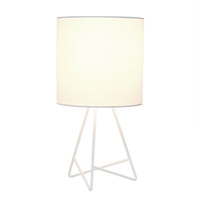 Image showing  13.5 in. H Down to the Wire Table Lamp with Fabric Shade, White