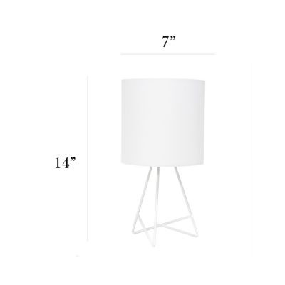 Image showing  13.5 in. H Down to the Wire Table Lamp with Fabric Shade, White