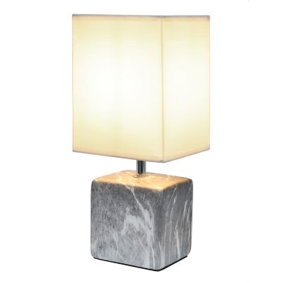 Image showing  Petite Ceramic Table Lamp with Fabric Shade, Black/White