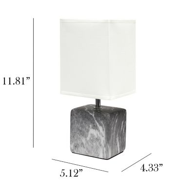 Image showing  Petite Ceramic Table Lamp with Fabric Shade, Black/White