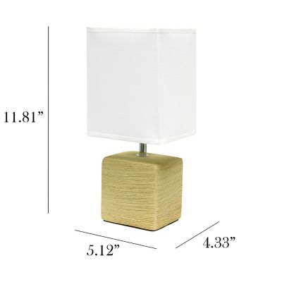 Image showing  Petite Ceramic Table Lamp with Fabric Shade, Beige/White