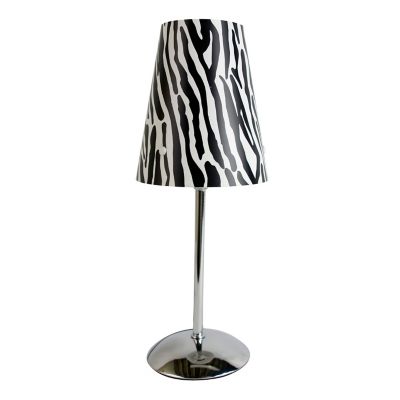 LimeLights 13.5 in. H Mini Table Lamp with Plastic Printed Shade, Silver -  LT3024-ZBA