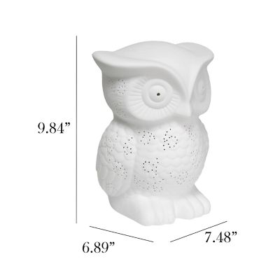 Image showing  9.84 in. H Porcelain Wise Owl Shaped Animal Light Table Lamp