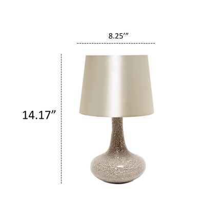 Image showing  14.17 in. H Mosaic Tiled Glass Genie Table Lamp with Fabric Shade, Champagne