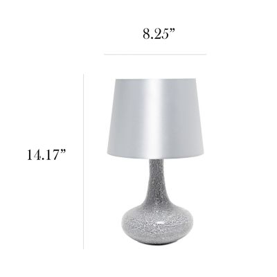 Image showing  14.17 in. H Mosaic Tiled Glass Genie Table Lamp with Fabric Shade, Gray