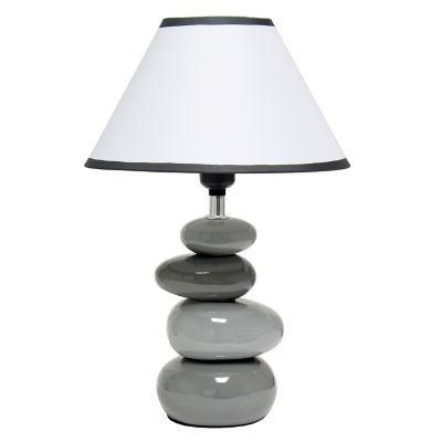 Simple Designs 17.5 in. H Ceramic Stone Table Lamp
