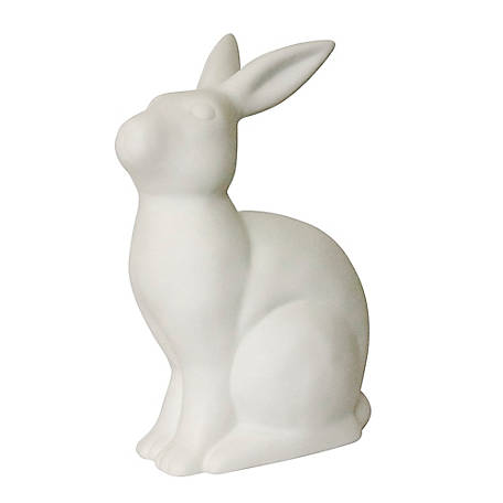 Simple Designs 10.43 in. H Porcelain Bunny Rabbit Shaped Animal Light Table Lamp