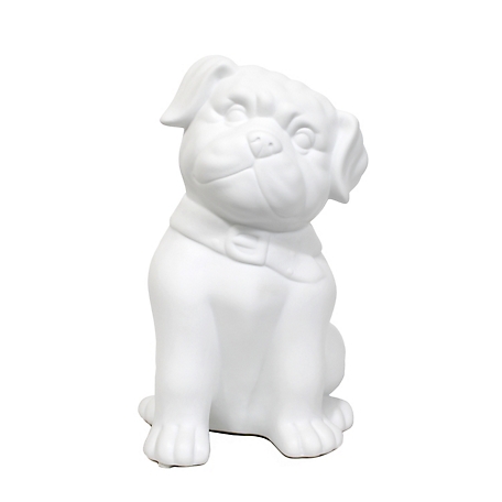 Simple Designs 10.62 in. H Porcelain Puppy Dog Shaped Table Lamp