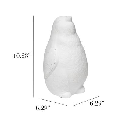 Image showing  10.23 in. H Porcelain Arctic Penguin Shaped Table Lamp