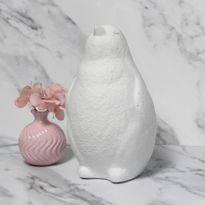 Image showing  10.23 in. H Porcelain Arctic Penguin Shaped Table Lamp